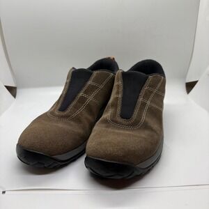 LL Bean Womens Brown Suede Slip On Comfort  Low Top Walking Trail Shoes Size 7